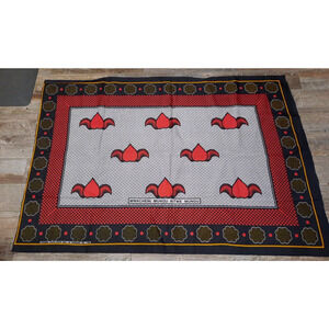 African Print Fabric Bright w/ Bonus Unfinished Quilt - Giraffe Silhouette SEE